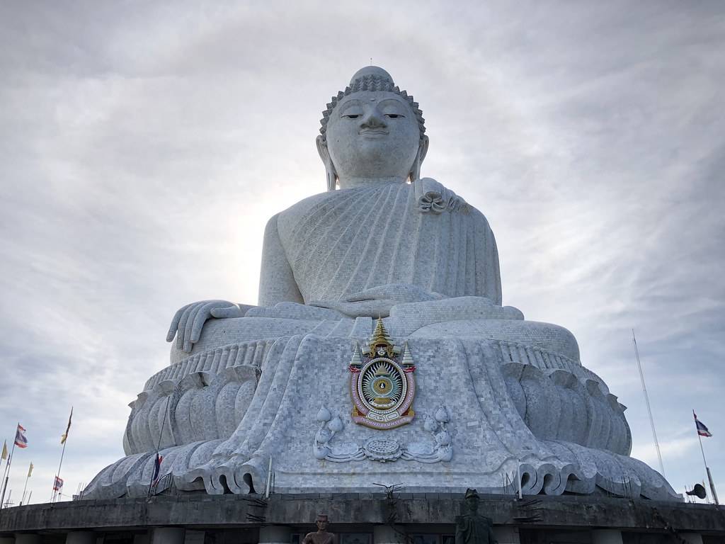 Phuket's Big Buddha statue standing over the hilltop