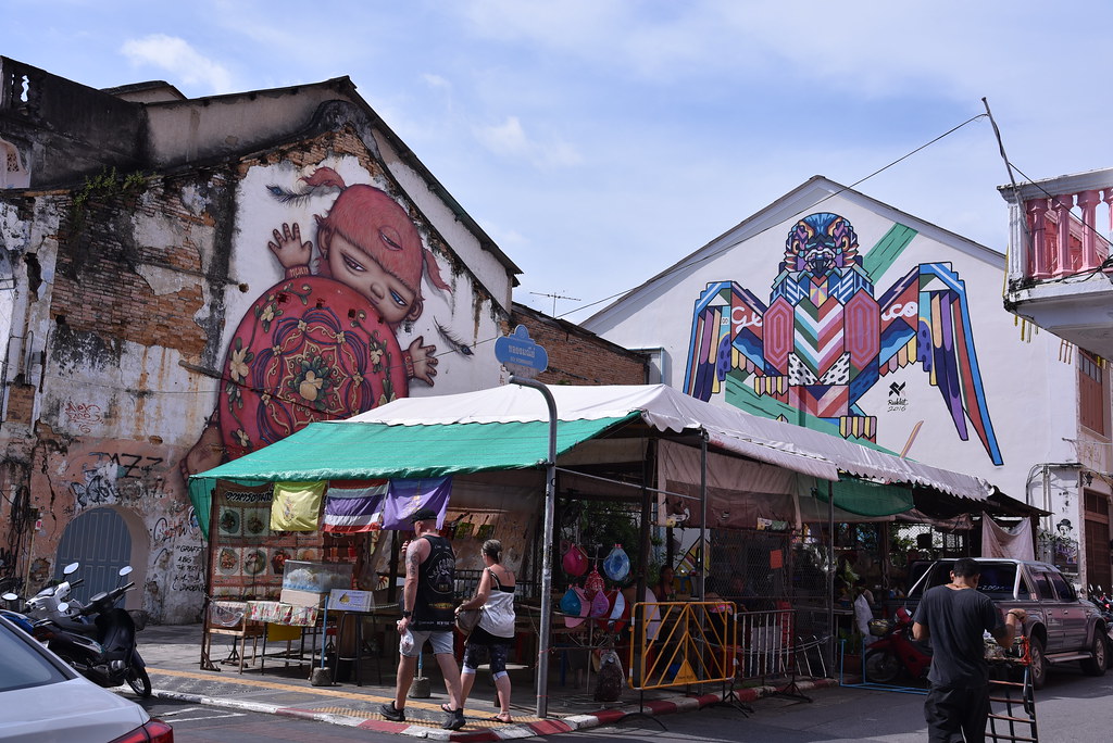 Street-art murals brightening a lane in Old Phuket Town