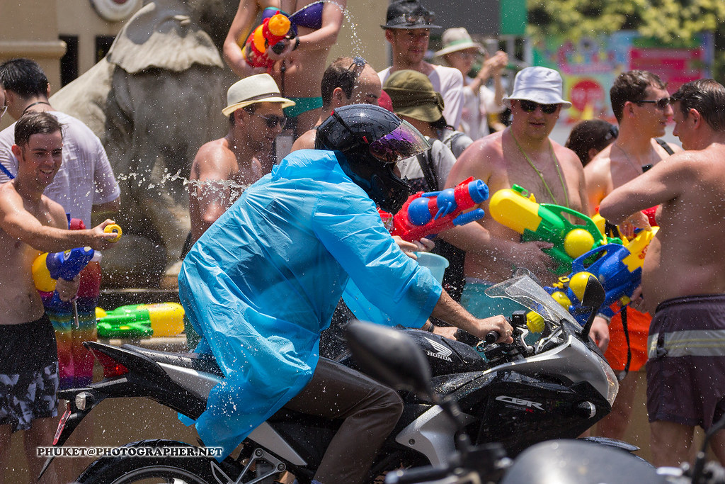Revellers with water guns during Songkran, Thailand's New Year water festival